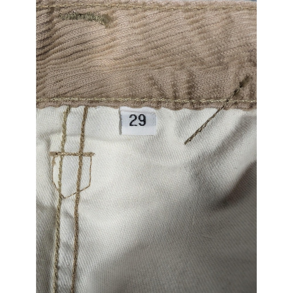 Earnest Sewn Pants Womens 29 Tan Corduroy Flare Bootcut Low Rise Zip Fly Casual - Picture 6 of 8